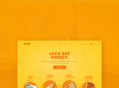 Oozy - Artisan Cheese Company Landing bright clean design food food website fun homepage landing landingpage minimal orange ui ux ux design web web design website website design