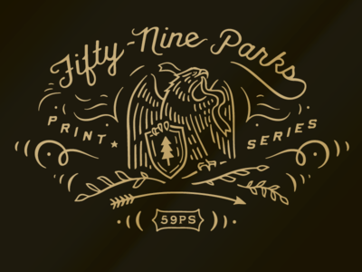 Fifty-Nine Parks Print Series branding identity illustration typography