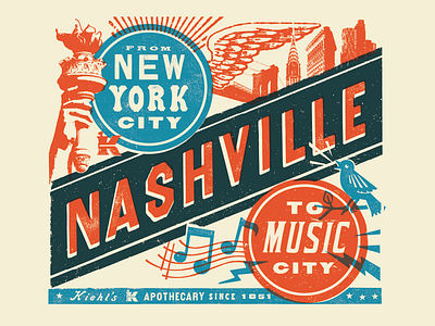 Kiehl's Nashville apparel branding graphics identity illustration typography