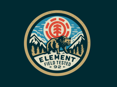 Element Bear apparel branding graphics identity illustration patches typography