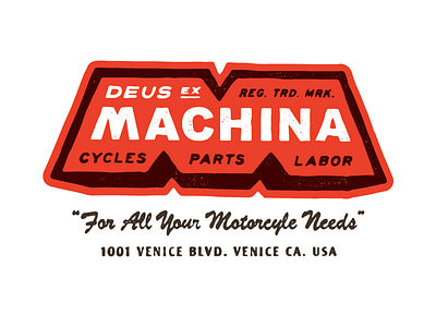 Deus Ex Machina - Motorcycle Needs apparel branding graphics identity illustration patches typography