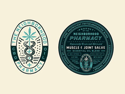 Neighborhood Pharmacy Label apparel branding graphics identity illustration patches typography