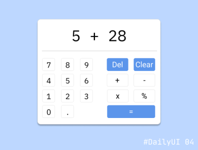 DailyUI #004 Calculator