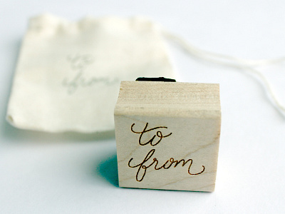 To & From handlettering rubber stamp