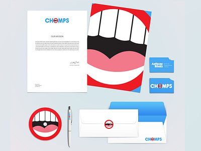 CHOMPS Collateral branding illustration logo