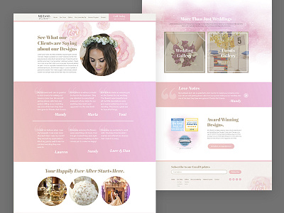 Wedding & Event Website Sneak Peek events feminine marketing site testimonials web design weddings