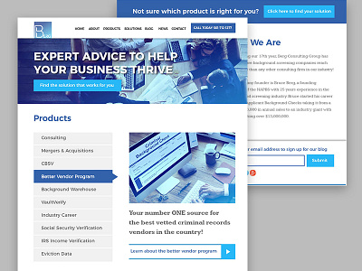Site Design for Financial Firm homepage ui web design website