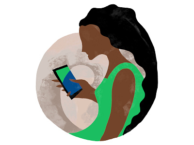 Lost in a smartphone app collage illustration mobile painting smartphone user experience