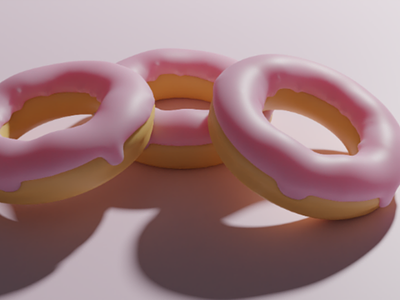 First 3D Remodeling 3dmodeling blender digitalart donat food pink ring