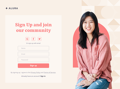 Daily UI 04: Sign Up daily dailychallenge graphic design sign up ui uiboost uiux ux web