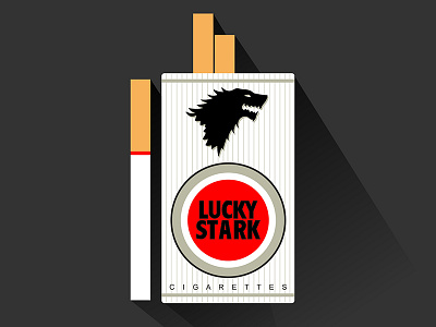 Lucky Strike cover on Game of Thrones theme cigarettes cover fun game of thrones illustration package vector