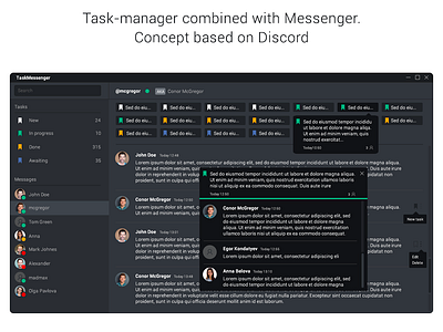 Task manager + Messenger (Discord based concept)