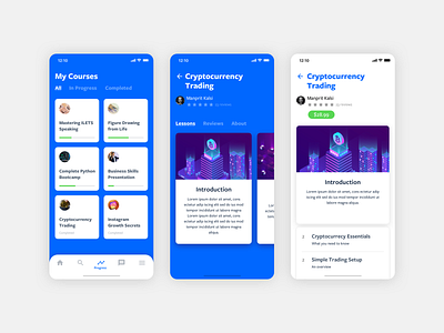 Academy App academy blue education education app iphone x mobile app learn learning mobile app mobile app online online courses track progress training training mobile app