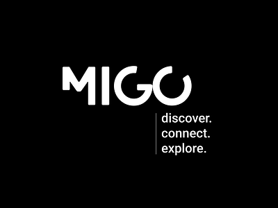 Migo Logo discover local local meetup logo logo black and white logo design logo design branding migo typo logo
