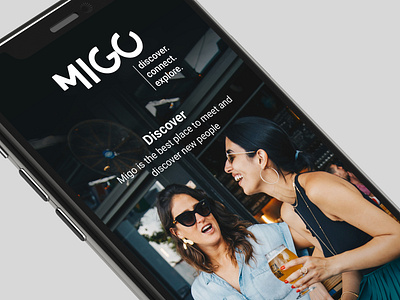 Migo Mobile App attraction app black and white mobile app connect app entertainment app local meetup mobile app mobile app user experience networking app