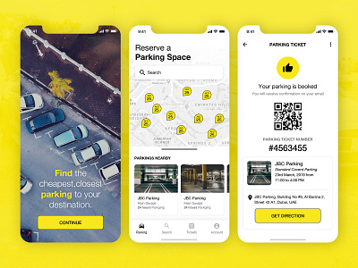 Parking App app book parking design logo design manprit kalsi manpritkalsi mobile app mobile app design mobile app experience mobile app user experience mobile parking mobile user experience mobile ux parking parking app parking lot ui ux yellow app