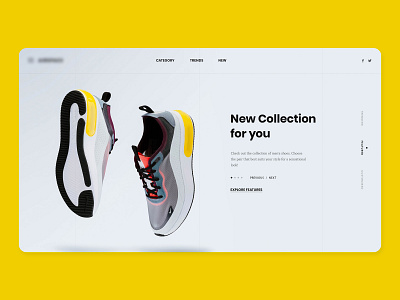 Product Page clean design ecommerce header landing page product page shoes slider web webpage website