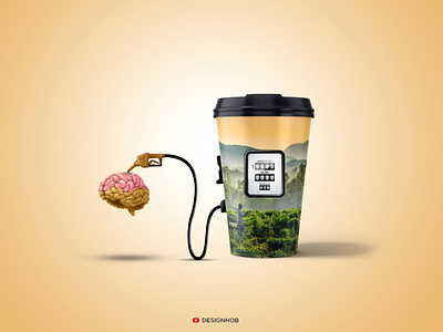 Coffee and the Brain Creative Ads banner creative banner graphic design manipulation web banner