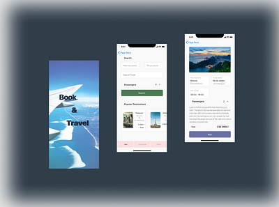IOS Mobile App. Book & Travel. design mobil ui website