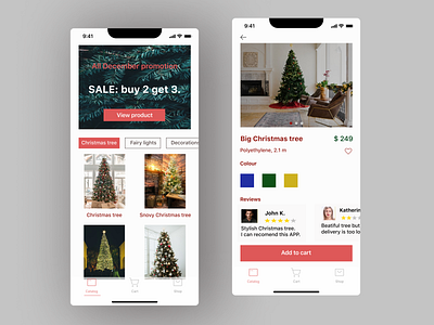 Concept for X-mas shop/IOS. branding design mob mobil ui