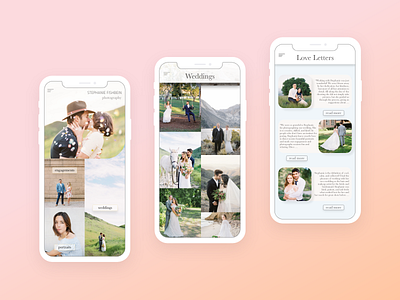 Wedding Photography mobile interface