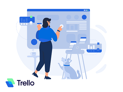 Trello Brand Refresh Illustration brand identity brand identity design brand illustration branding flat design flat illustration illustration illustrator management app management tool minimal trello ui ux vector