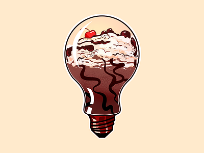 Milkshake idea bulb draw illustration milkshake vector