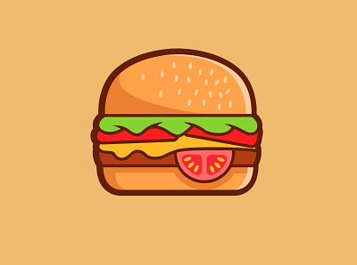Burger burger cheeseburger eat fast food food icon illustration vector yummy