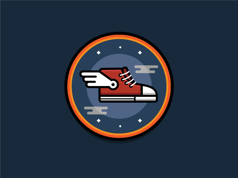 Agile - Core Values Badge agile badge core value flat design flying sneaker icon illustration illustrator vector