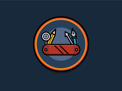 Innovative - Core Values Badge agile army swiss knife badge core value flat design icon illustration illustrator innovative vector