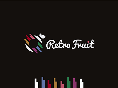 Retro Fruit Logo Design apple branding colorful design flat fruit fruitday fruity logo orange peach pear retro retro design retro font retro logo retrowave vitange