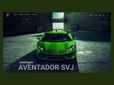 aventador SVJ landing Page landing page landing pages minimalism super cars ui web design website design