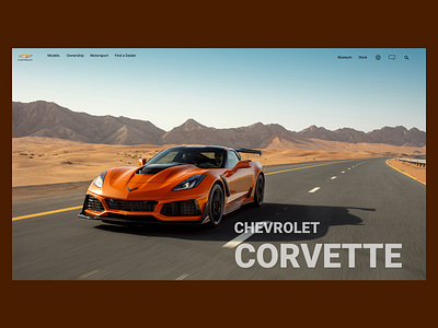 Corvette landing page landing page landing pages minimalism super cars ui web design website design