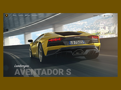 Lamborgini Aventador S landing page landing pages minimalism super cars ui web design website design