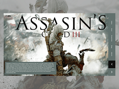 Assasins Creed 3 Landing Page gaming landing page landing pages minimalism ui web design website design