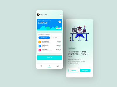 Workplace expense concept Ui Design app design flat minimal typography ui ux