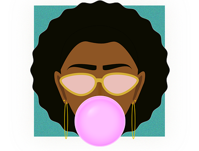 Bubble Gum Girl art design graphic design graphicdesign illustration illustrator vector vector illustration vectorart