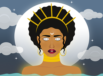 Moon Goddess art design graphic design graphicdesign illustration illustrator vector vector illustration vectorart