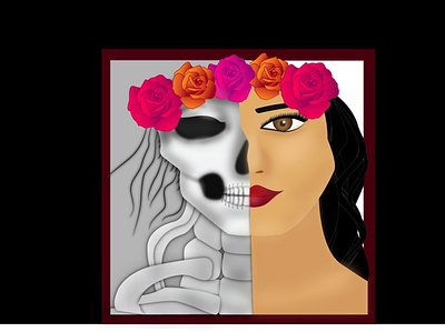 Inktober: Bone art bone design flowers graphic design graphicdesign illustration illustrator inktober inktober2020 vector vector illustration vectorart