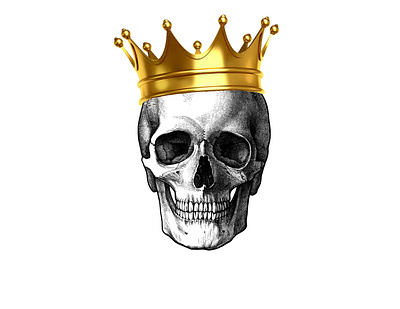 Skull in a Crown crown design graphic design graphicdesign grayscale skull art