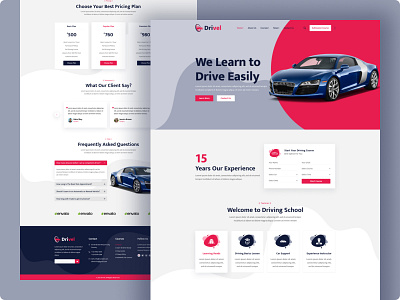 Driving School Template design ui ux web website