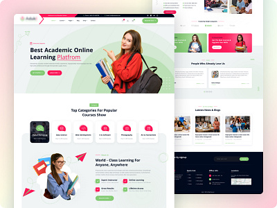 Online Courses & Education Landing Page branding design illustration logo ui ux web website