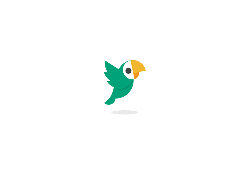 Parrot animal animation bird colin deividas bielskis flying garven gif logo motion