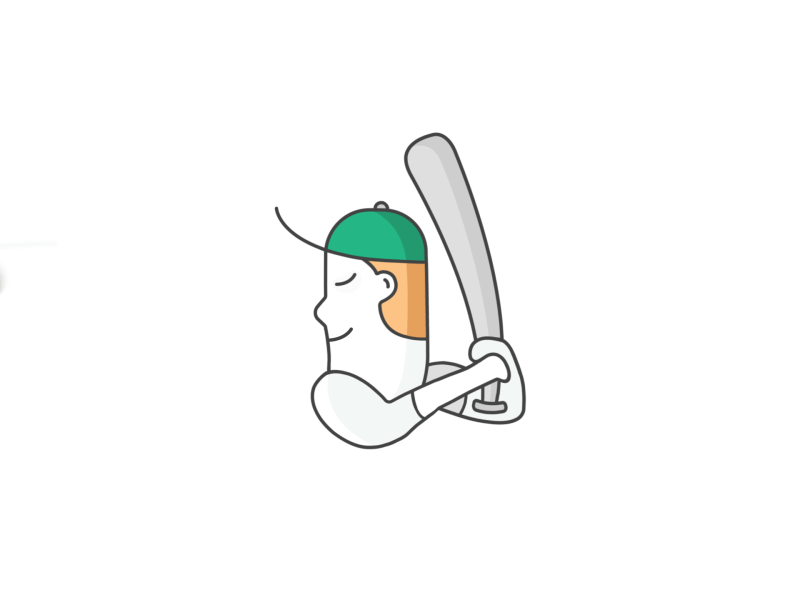 Keep Your Eye On The Ball agency animation baseball design digital gif illustration minimal simple softball