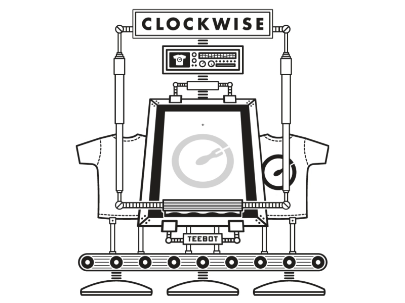 Clockwise Teebot 2d after effects animation clockwise design gif robot t shirt tee