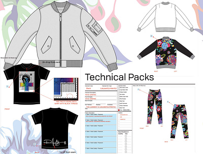 Tech Pack branding clothing design hang tags illustration tech pack textile design
