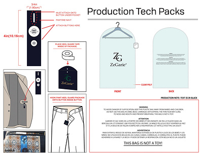 Production Design Tech Pack branding branding design clothing design hang tags illustration logo patch design tech pack textile design