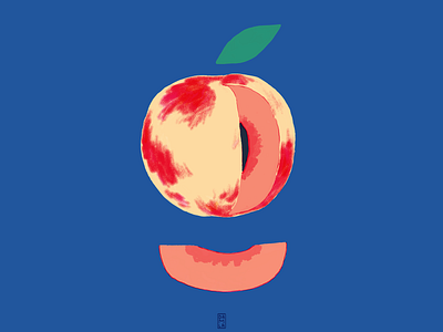 Peach design illustration print