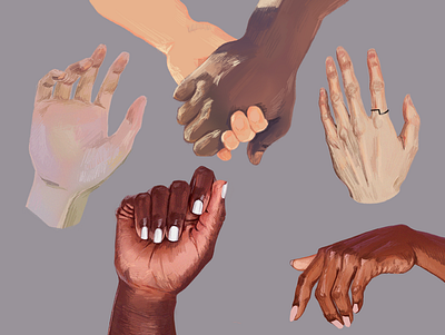 hands study anatomy digital drawing illustration