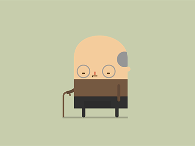 grumpy old man cartoon character